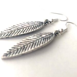 NWT - Tibetan Silver Leaf Earrings - New and packaged